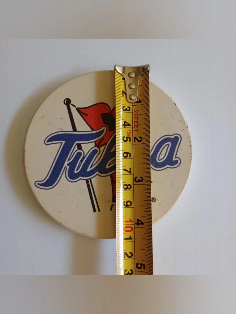 University Of Tulsa Ceramic Drink Coaster With Cork Backing Golden Hurricane